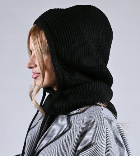 Czapka zimowa damska BALACLAVA kominarka kaptur na jesien Modna Czarna UNI na Arena.pl