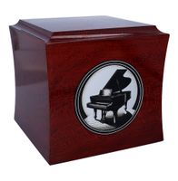 Urna z grawerowanym fortepianem dla pianisty Urna dla muzyka