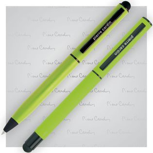 Zestaw piśmienny touch pen, soft touch PIERRE CARDIN Celebration Zielony