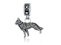 Rodowany srebrny wiszący charms do pandora koralik wilk wolf srebro 925 BEAD171