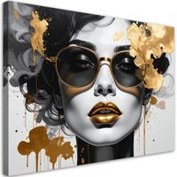 Obraz na płótnie do salonu sypialni, Kobieta Glamour Złoto 90x60
