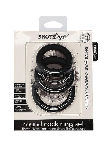 Round Cock Ring Set - Black na Arena.pl