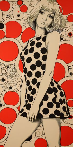 Plakat 50x100cm Czerwone Kropki zdjęcie 1