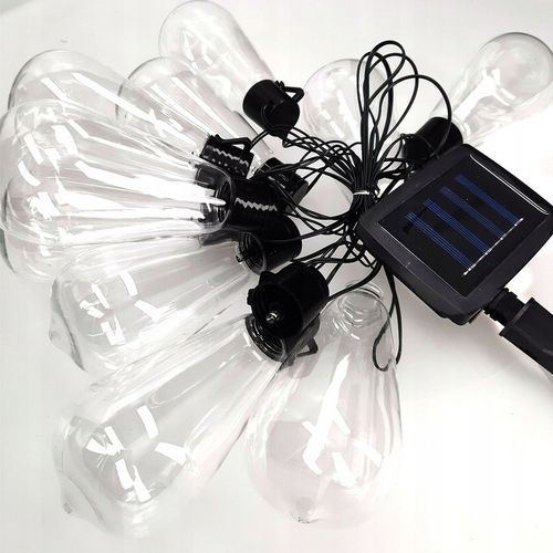 GIRLANDY SOLARNE 5 Metrów 20 Żarówek LED Lampki Ozdobne Ogrodowe na Arena.pl