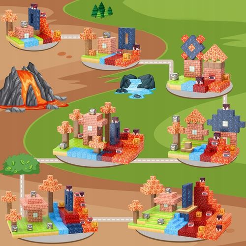 KLOCKI MAGNETYCZNE 100 CZĘŚCI DO BUDOWANIA ŚWIATA ZABIEGI EDUKACYJNE na Arena.pl