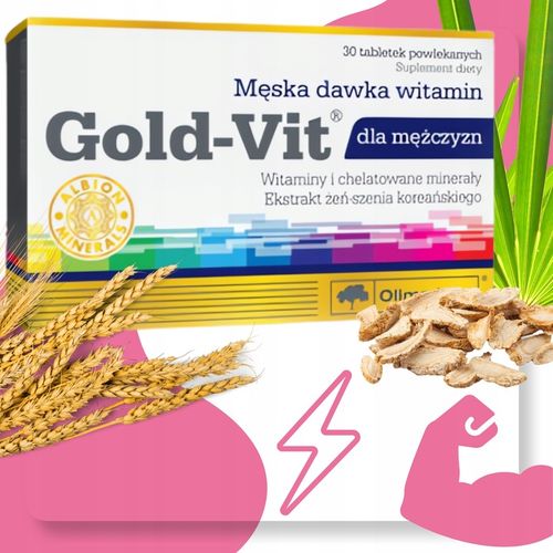 Multiwitamina DLA MĘŻCZYZN Olimp Gold Vit 30 tabletek suplement diety na Arena.pl