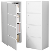 NOWOCZESNA POJEMNA KOMODA SZAFKA Z 4 PÓŁKAMI BIAŁA DUŻA SKANDYNAWSKI LOFT