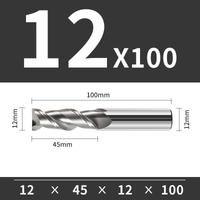 Frez trzpieniowy VHM 2-ostrzowy do aluminium Rozmiar: Ø12x45x12Dx100L