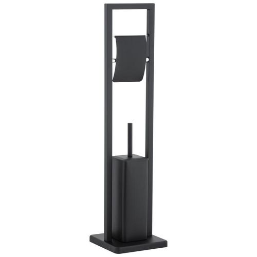 Zestaw łazienkowy czarny kosz na śmieci - wolne opadanie i stojak  WC na Arena.pl