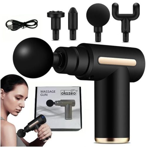 Pistolet do masażu masażer ciała pleców karku szyi 4 końcówki 6 trybów mocy na Arena.pl