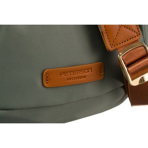 nerka damska z nylonu i skóry ekologicznej w zielono-brązowym kolorze na Arena.pl