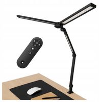 Lampa biurkowa Alogy czarna LED zintegrowana ściemniana regulowane ramię