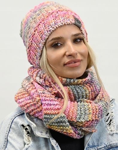 Zimowy Komplet Kolorowy Gruby Czapka Szal Wz1 na Arena.pl