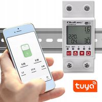 Qoltec Przekaźnik 63A na szynę DIN z licznikiem energii elektrycznej |Timer