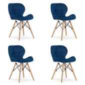 Krzesło LAGO Aksamit - granatowe x 4