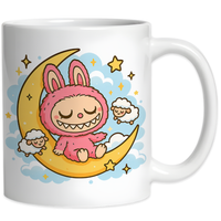 Kubek Ceramiczny BUBU Laleczka Różowa Śpiąca Urocza Prezent Maskotka 330ml