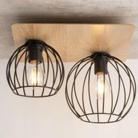 2-punktowa lampa sufitowa Cyber 32358 klatki czarne do salonu