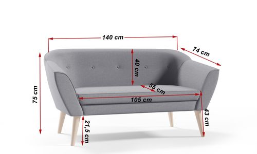 Sofa DIANA - dwuosobowa, sprężyny na Arena.pl