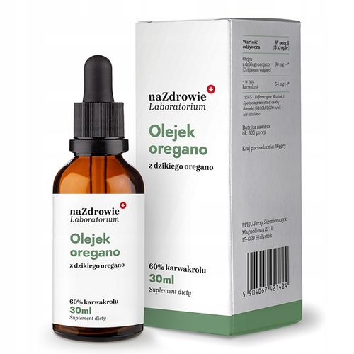 OLEJEK OREGANO 30ml z dzikiego oregano 60% karwakrolu NATURALNY 100% czysty na Arena.pl