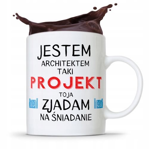 Kubek Architekta Projektanta Zjadam Na Śniadanie Z Nadrukiem Ze Zdjęciem na Arena.pl