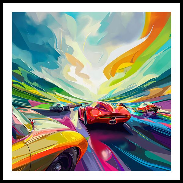 Plakat 80x80cm Wyścig Przy Barwach zdjęcie 3