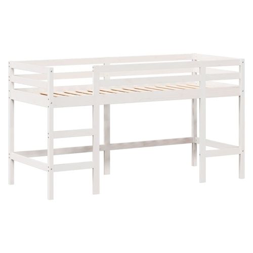 Łóżko na antresoli, z drabiną i dachem, białe, 90x190 cm, sosna na Arena.pl