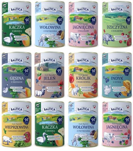 BALTICA karma mokra dla psa 12x400g mix smaków bez zbóż na Arena.pl