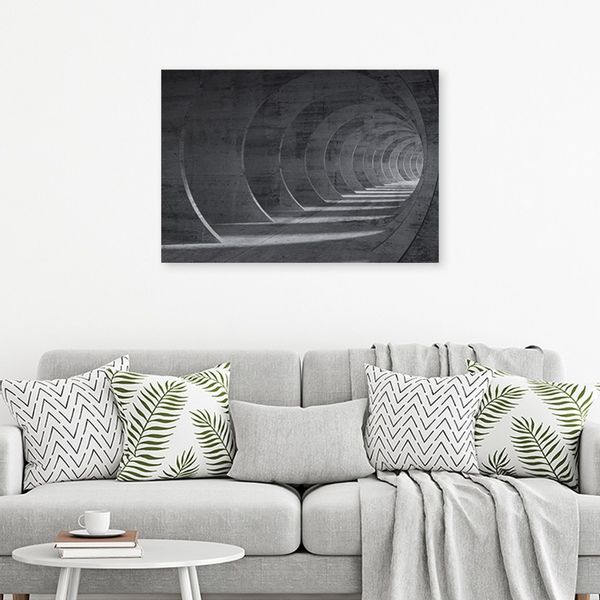 Emaga Obraz na płótnie, Szary tunel 3D - 60x40 zdjęcie 2