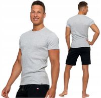 PODKOSZULKA KOSZULKA MĘSKA GŁADKA 100 % BAWEŁNA KLASYCZNA SZARA MORAJ - M