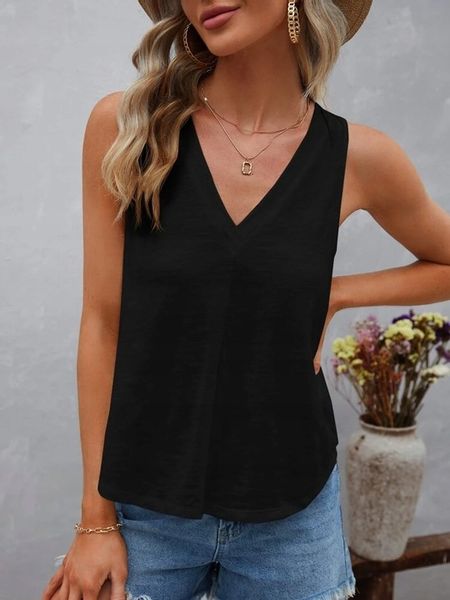 SHEIN CZARNA BLUZKA V NECK (XL) zdjęcie 1