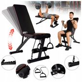 ŁAWKA TRENINGOWA ŁAWECZKA DO ĆWICZEŃ SKOŚNA PROSTA SKŁADANA REGULOWANA