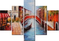 70 100CM OBRAZ 5 ELEM ZAKĄTEK WENECJI DRUK PŁÓTNO