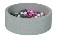 Suchy basen dla dziecka z piłeczkami 150szt (biały, pudrowy róż, szary)