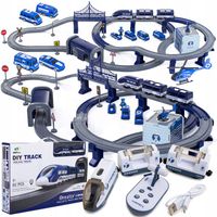 KOLEJKA elektryczna POLICJA zdalnie sterowana PILOT ładowanie USB tunel