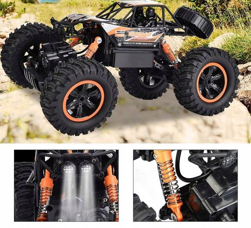 SAMOCHÓD ZDALNIE STEROWANY MONSTER AUTO RC 4X4 KOŁA XXL + PILOT AKUMULATOR na Arena.pl