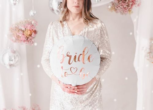 Balon foliowy okrągły Bride to Be biały wieczór panieński 45 cm na Arena.pl