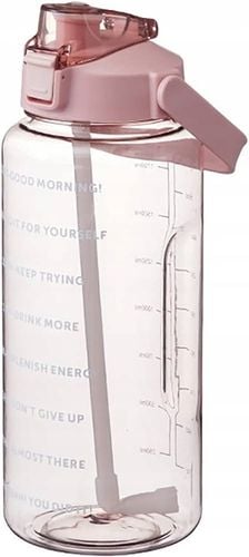 BUTELKA NA WODĘ BIDON Z MIARKĄ ZE SŁOMKĄ PRZYPOMNIENIEM SIŁOWNIA FITNESS 2L na Arena.pl