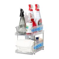 Organizer Domowy z Wysuwanymi Szufladami Akrylowy 2 Poziomy 2 szt