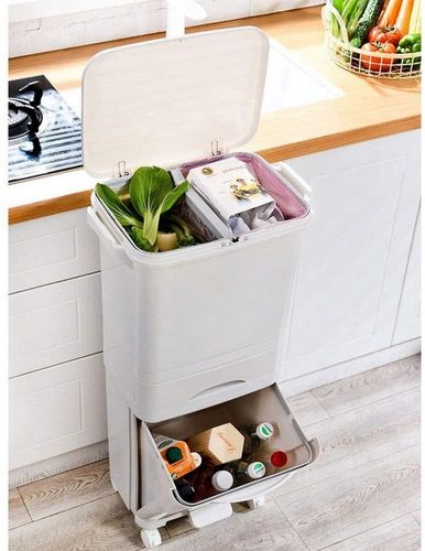 Kosz pojemnik odpady do segregacji 42L kremowy Nardan na Arena.pl