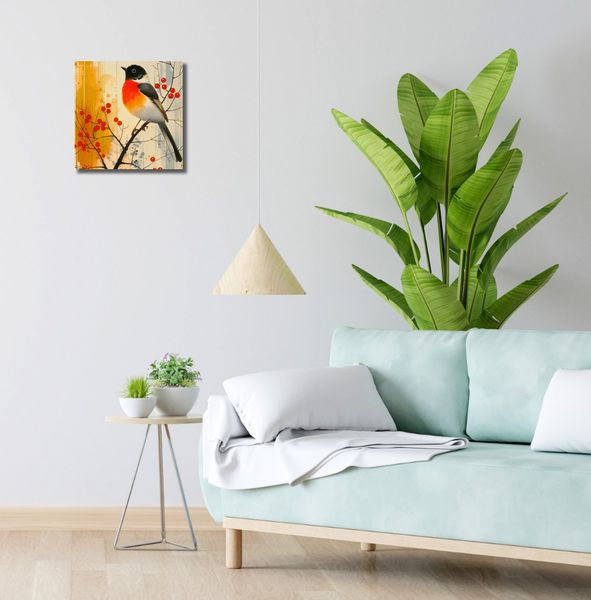 Obraz 30x30cm Jesienny Rudzik zdjęcie 2