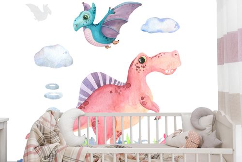 Fototapeta Akwarelowe Dinozaury Flizelina 400x280 na Arena.pl