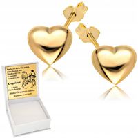 Złote Kolczyki 585 Serca Serduszka Złoto 585 Wkręty Grawer Chrzest KOMUNIA