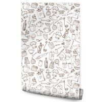 Tapeta Do Kuchni Dzbanki Garnki Sztućce Dekoracja