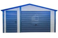Garaż Blaszany 5x6m Brama Uchylna - Drzwi  Rynny - Dach Dwuspadowy ID622