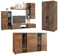 Zestaw Meblościanka + Komoda + Szafa Meble pokojowe zestaw - Dąb Lefkas