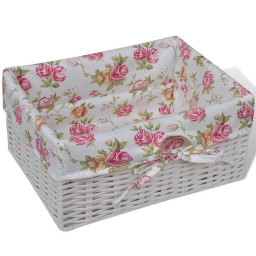 Szafka z 1 szufladą i 2 koszykami, biała, drewno paulownia na Arena.pl