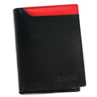 Portfel męski z kolorową wstawką Bellugio - czarno-czerwony
