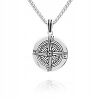 Zawieszka męska róża wiatrów srebrna