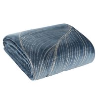 Koc flano z nadrukiem BLANCA1 150x200 granatowy + złoty