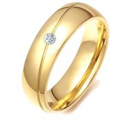 OBRĄCZKA ZŁOTA STAL CHIRURGICZNA Z KRYSZTAŁKIEM 22